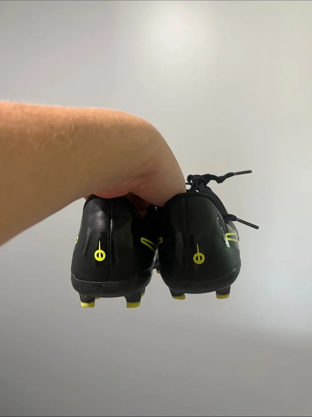 Nike Tiempo Legend Club 3Y 3 Black Soccer Cleats with Neon Yellow Swoosh